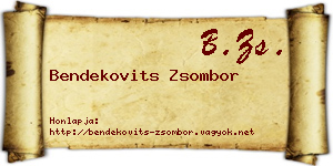 Bendekovits Zsombor névjegykártya