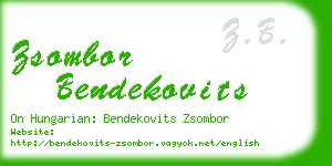 zsombor bendekovits business card